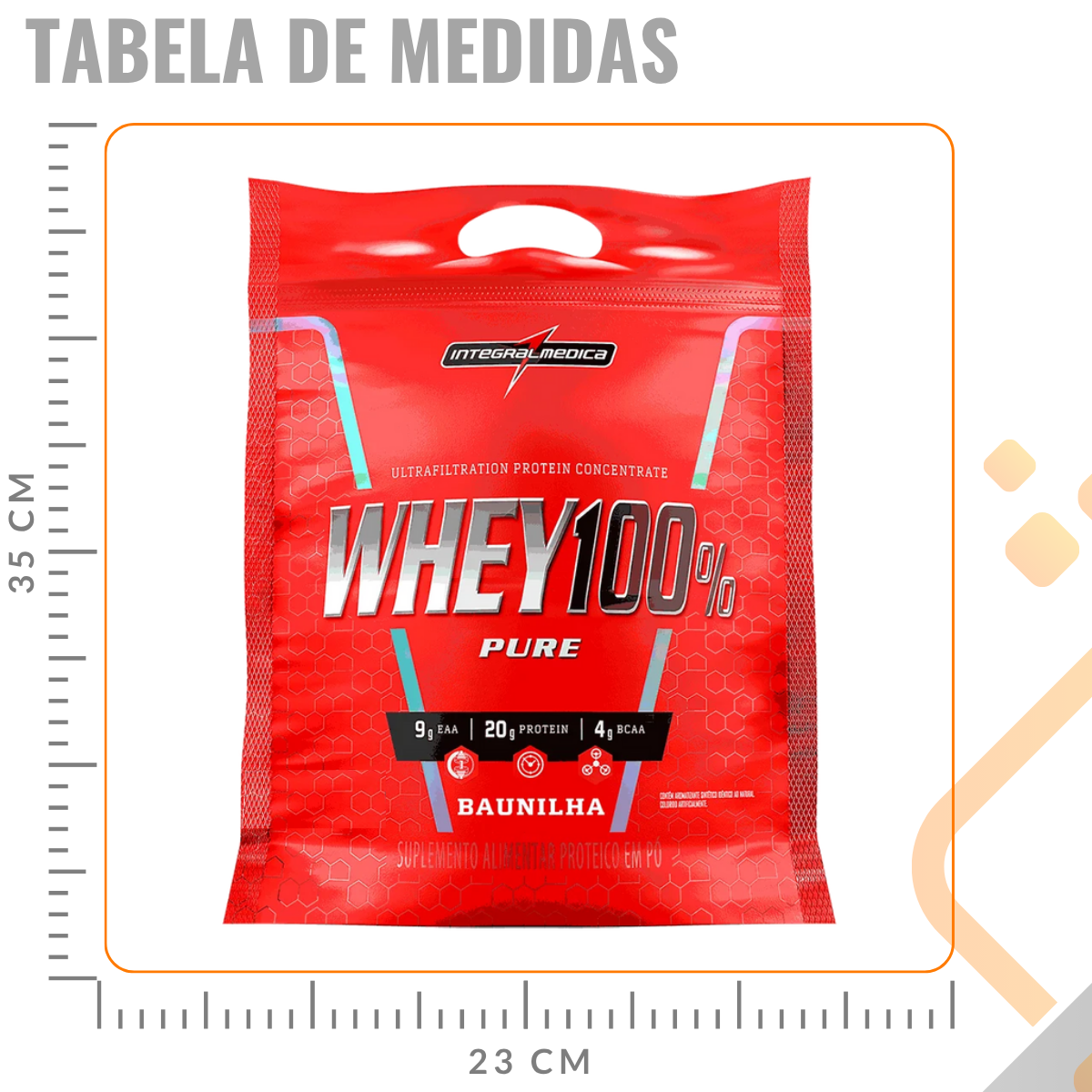 Whey Protein 100% Concentrado Integral Médica 900g – 21g de Proteína por Dose