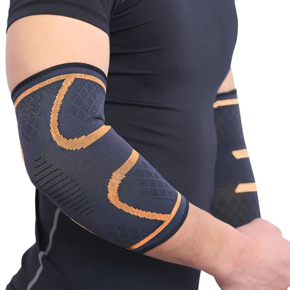 Cotoveleira Elástica Esportiva Almofadada – Nylon e Spandex, M ao XL, Absorve Suor