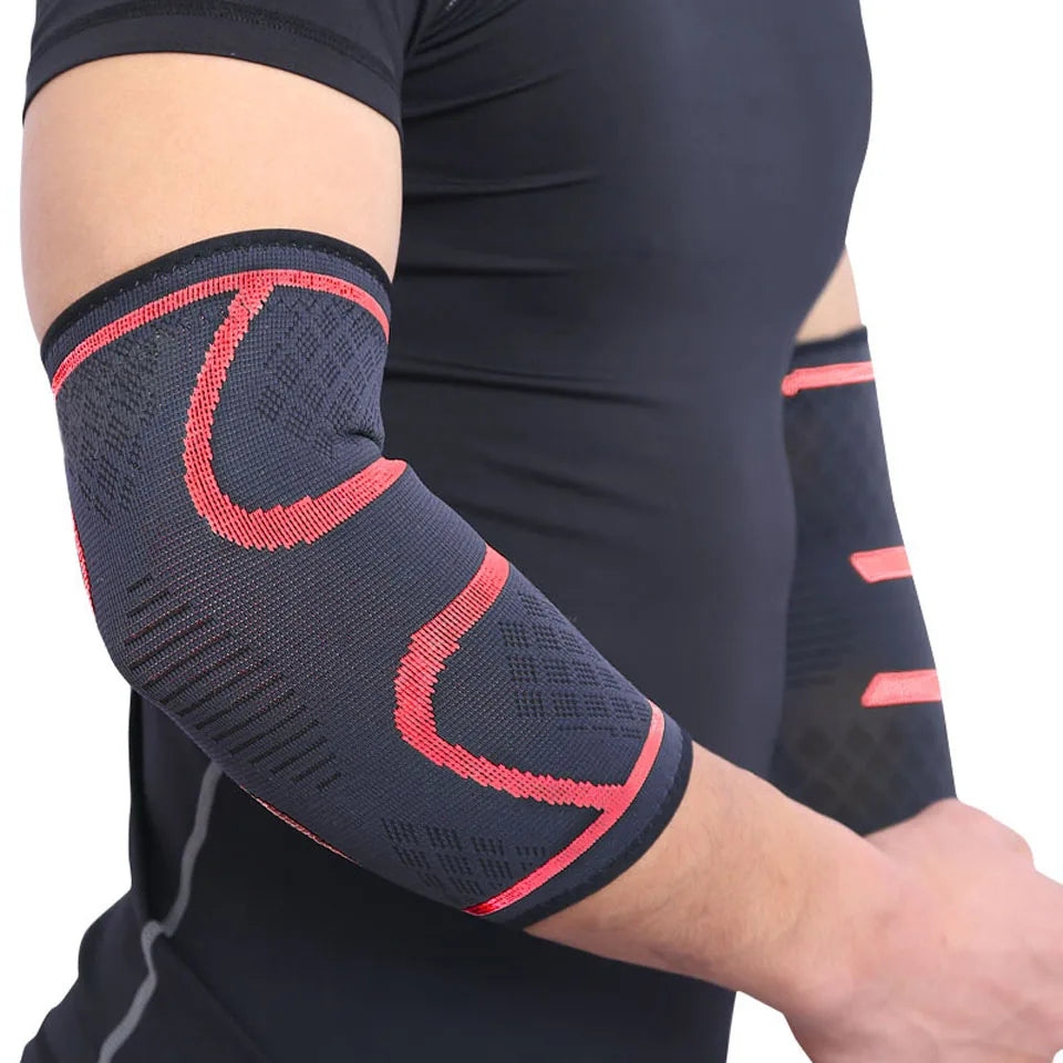 Cotoveleira Elástica Esportiva Almofadada – Nylon e Spandex, M ao XL, Absorve Suor