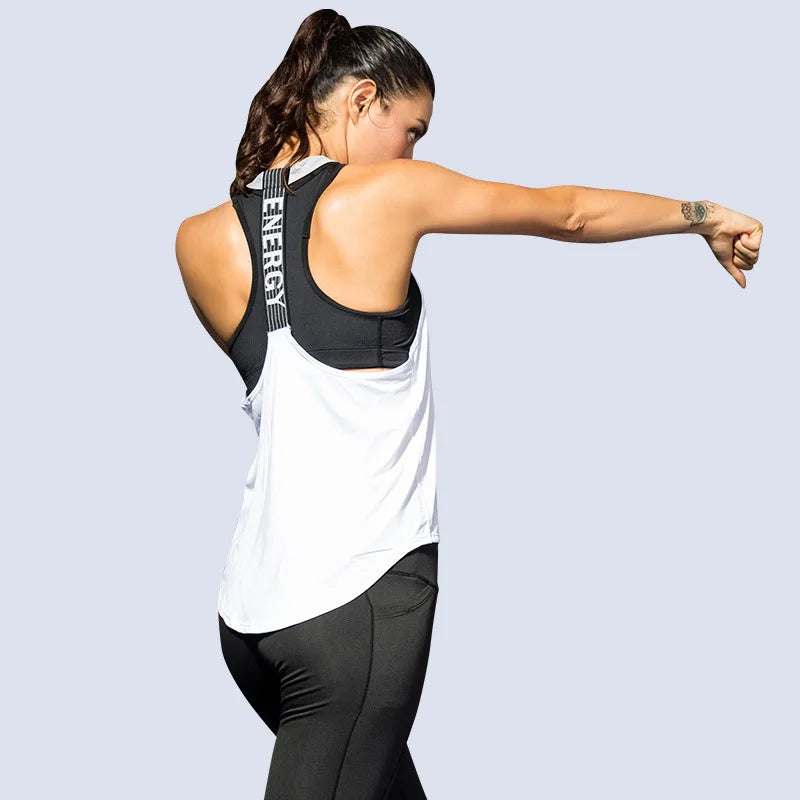 Top Regata Cavada para Musculação Feminina – Algodão e Poliéster, Yoga