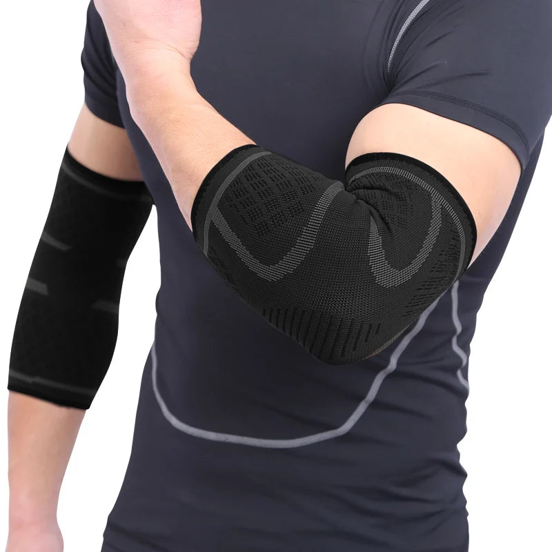 Cotoveleira Elástica Esportiva Almofadada – Nylon e Spandex, M ao XL, Absorve Suor