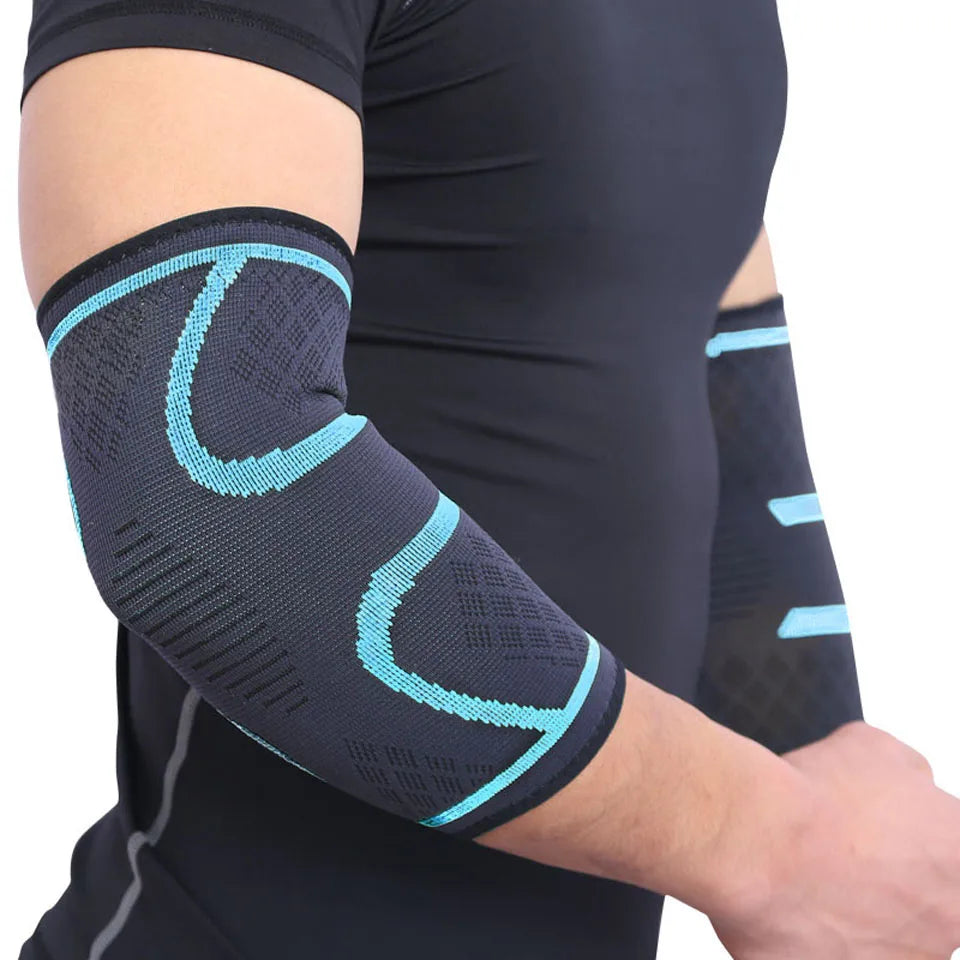 Cotoveleira Elástica Esportiva Almofadada – Nylon e Spandex, M ao XL, Absorve Suor