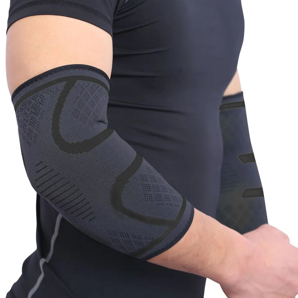 Cotoveleira Elástica Esportiva Almofadada – Nylon e Spandex, M ao XL, Absorve Suor