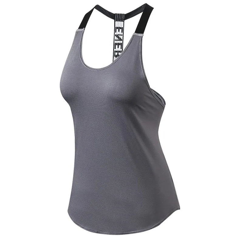 Top Regata Cavada para Musculação Feminina – Algodão e Poliéster, Yoga