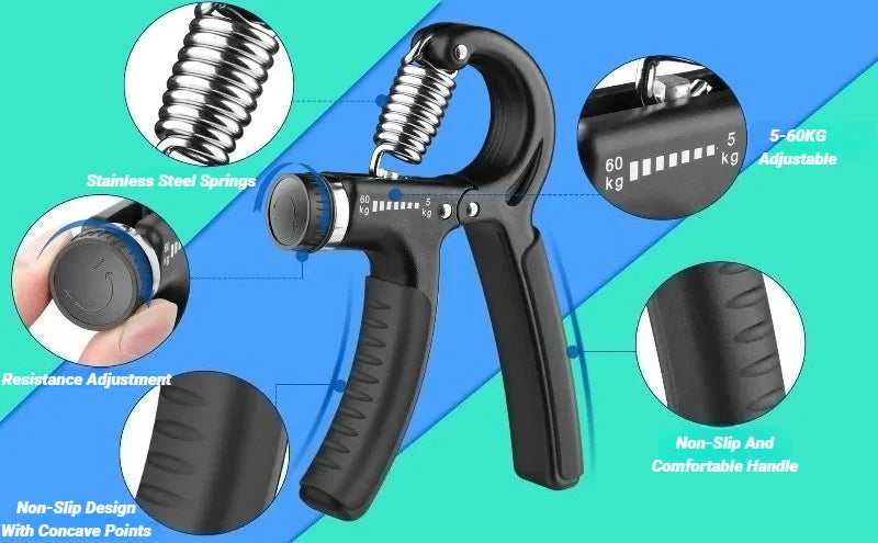 Hand Grip Ajustável 5-60kg – Exercitador de Antebraco e Força de Preensão