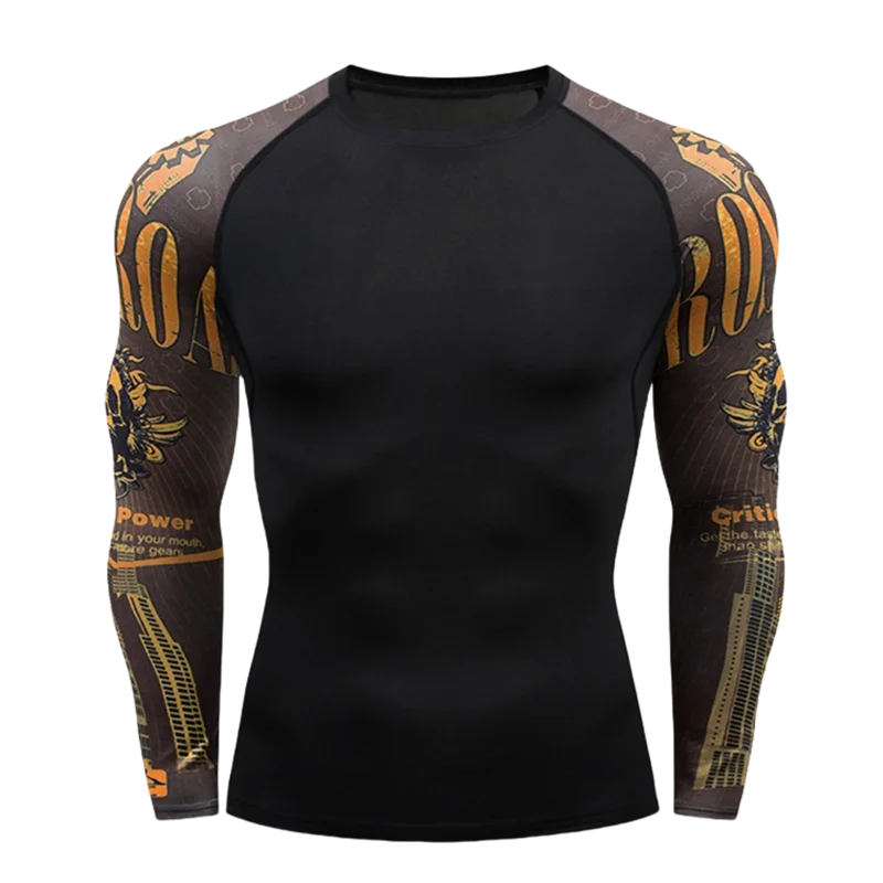 Camiseta Manga Longa de Compressão Esportiva – Poliéster, Gola Redonda, Unissex