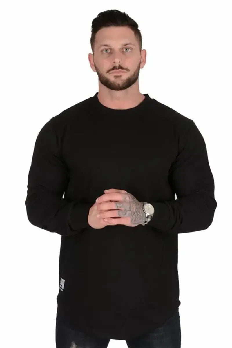 Camiseta Manga Longa para Treino e Musculação – Algodão e Poliéster, Respirável