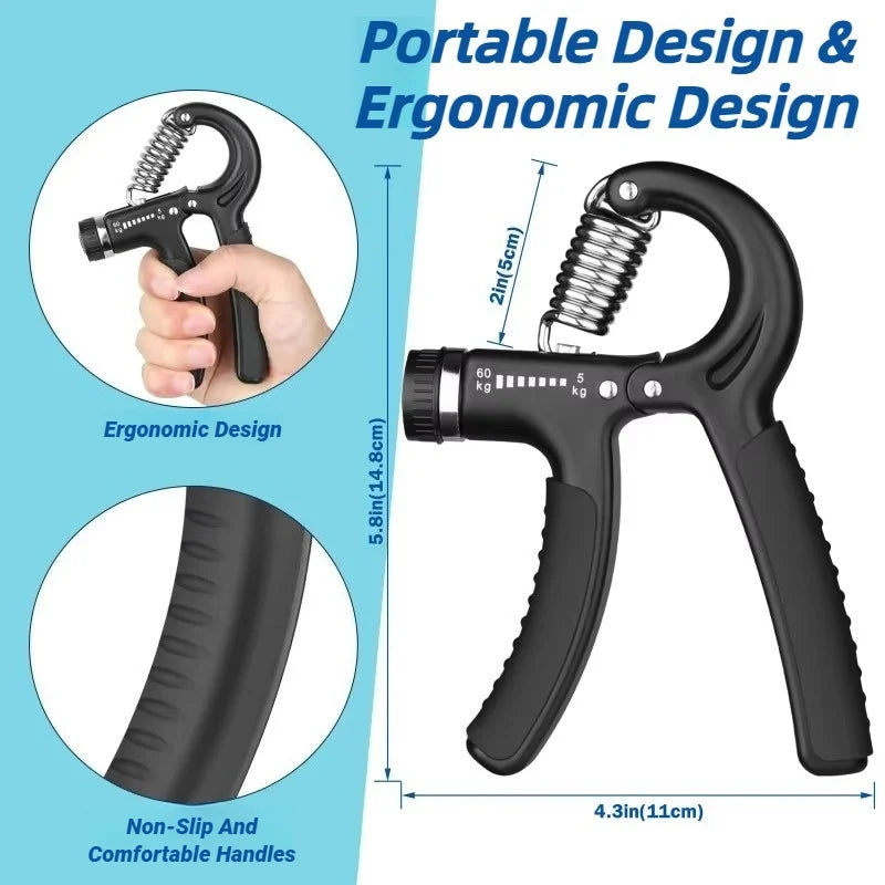 Hand Grip Ajustável 5-60kg – Exercitador de Antebraco e Força de Preensão