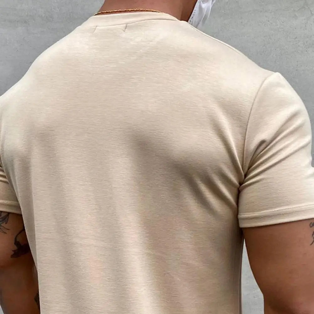 Camiseta Esportiva Masculina Fitness Larga – Algodão Dry Fit, Manga Curta