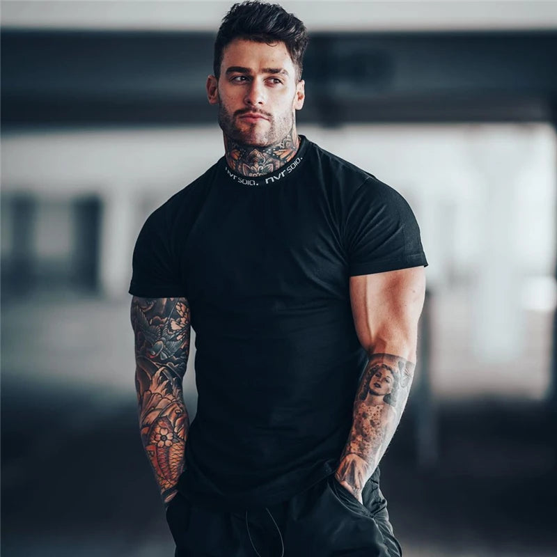 Camiseta Masculina Fitness Slim Fit – Algodão, Estampa, M ao XXXL