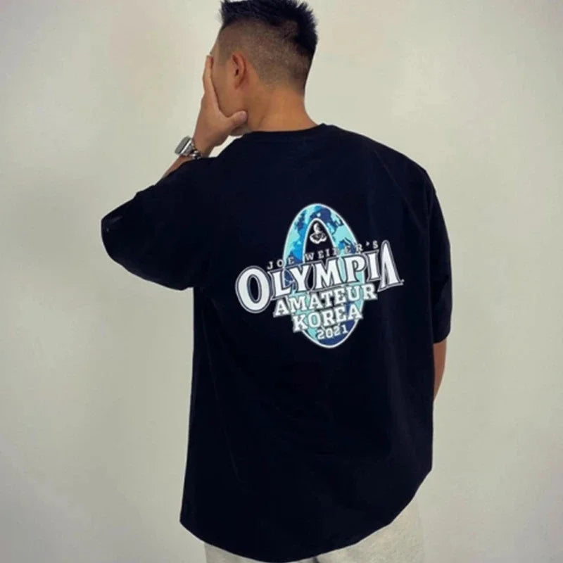 Camiseta Oversized Mr. Olympia para Academia – Algodão, M ao XXXL