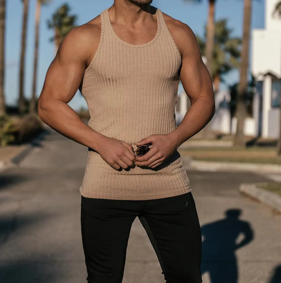 Regata Masculina em Malha Corte I – Poliéster e Spandex, Treino e Casual