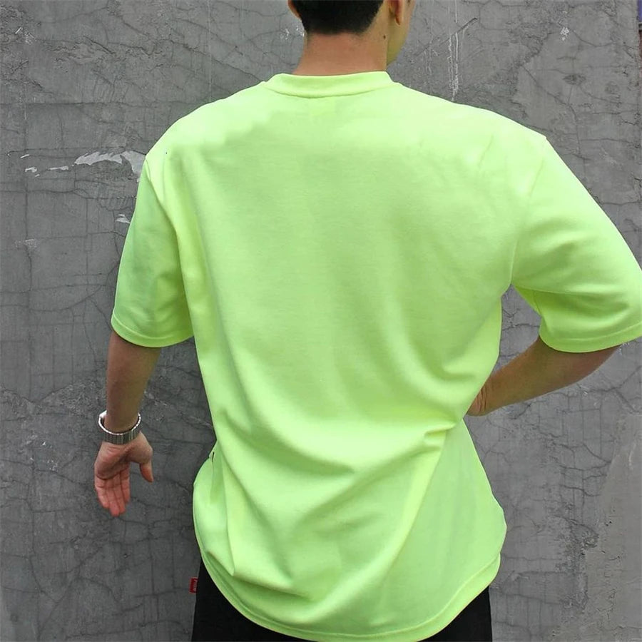 Camiseta de Academia Masculina Folgada com Estampa – Algodão e Poliéster, M ao XXXL