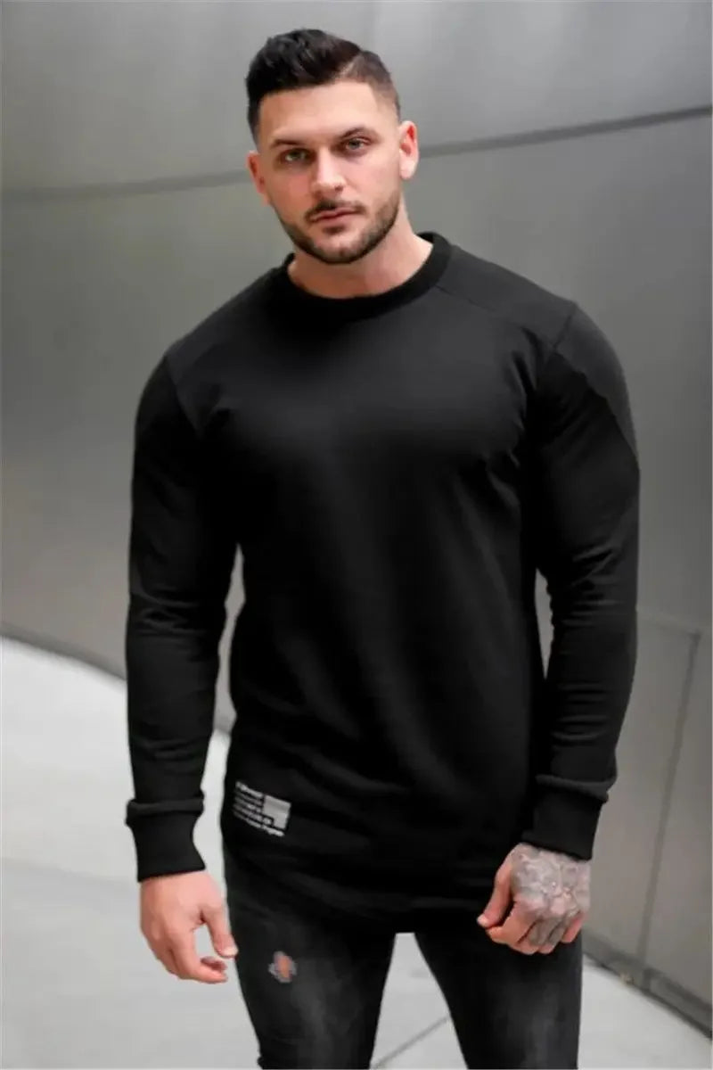 Camiseta Manga Longa para Treino e Musculação – Algodão e Poliéster, Respirável