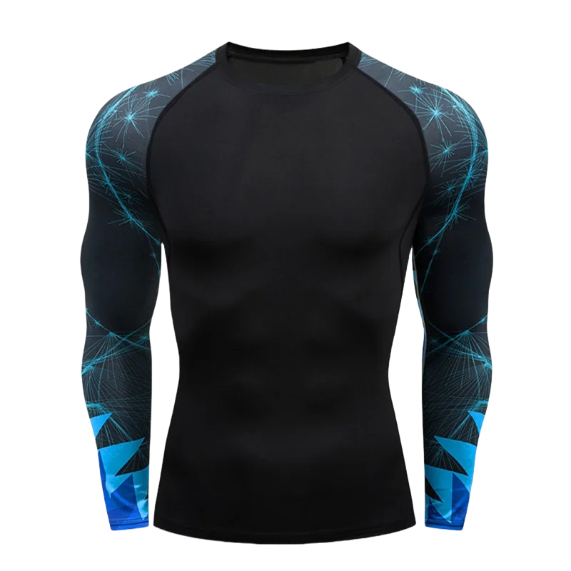 Camiseta Manga Longa de Compressão Esportiva – Poliéster, Gola Redonda, Unissex