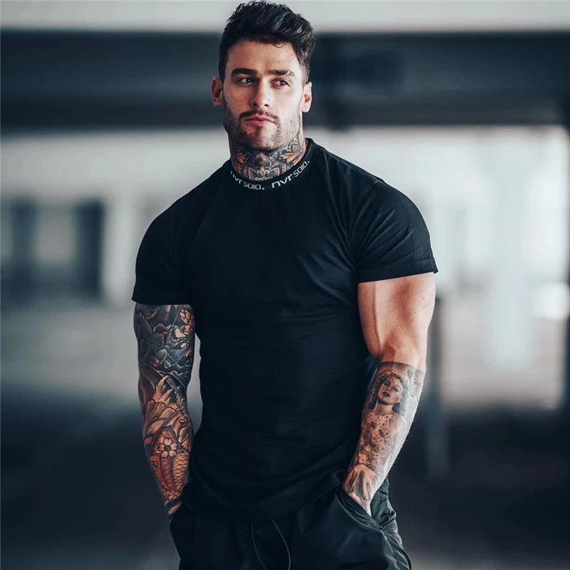 Camiseta Masculina Fitness Slim Fit – Algodão, Estampa, M ao XXXL