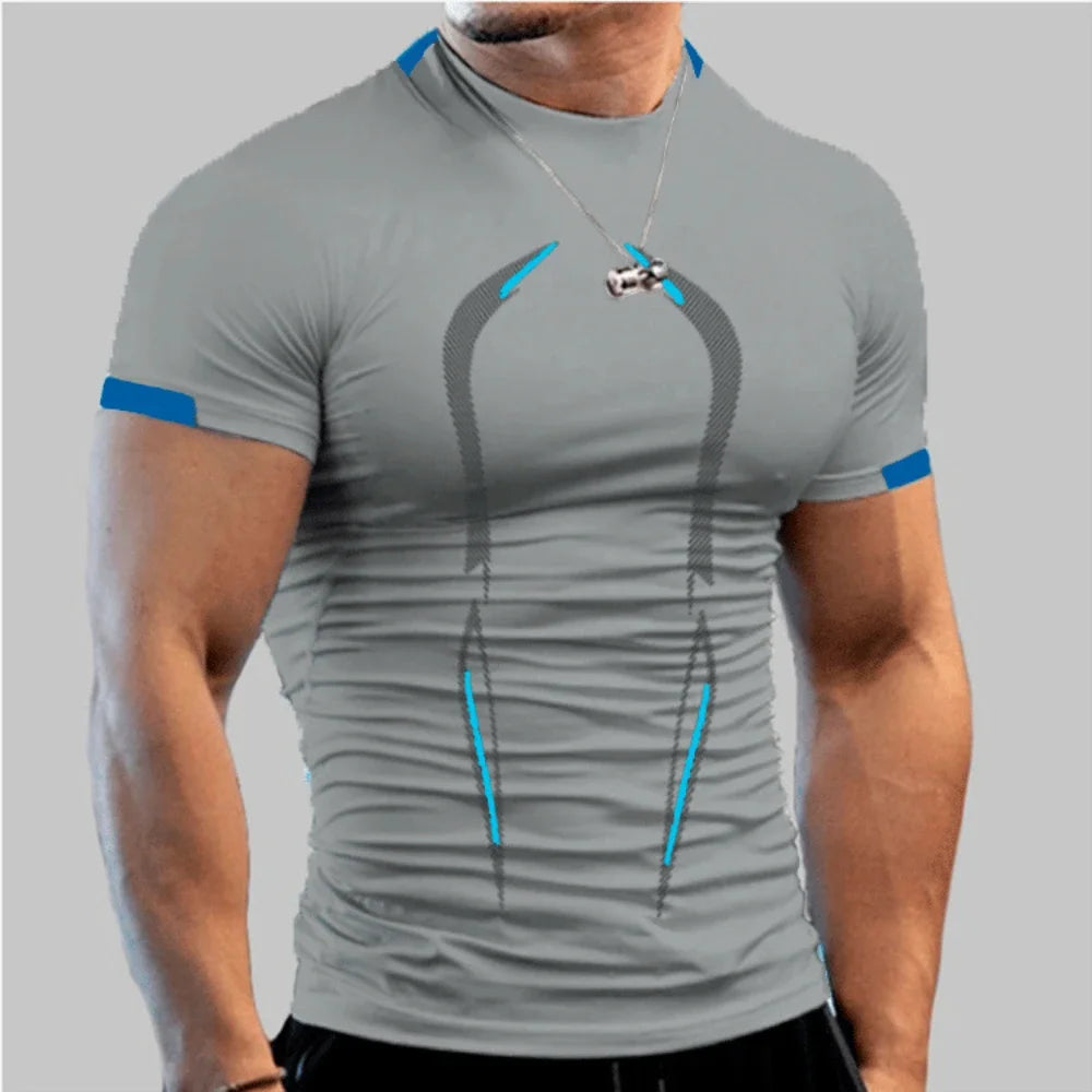 Camiseta Masculina Respirável para Academia e Corrida – Poliéster Dry Fit, M ao 5XL