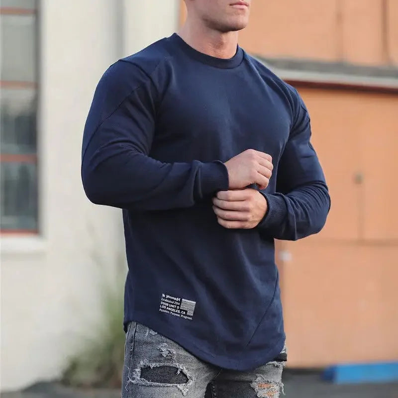 Camiseta Manga Longa para Treino e Musculação – Algodão e Poliéster, Respirável