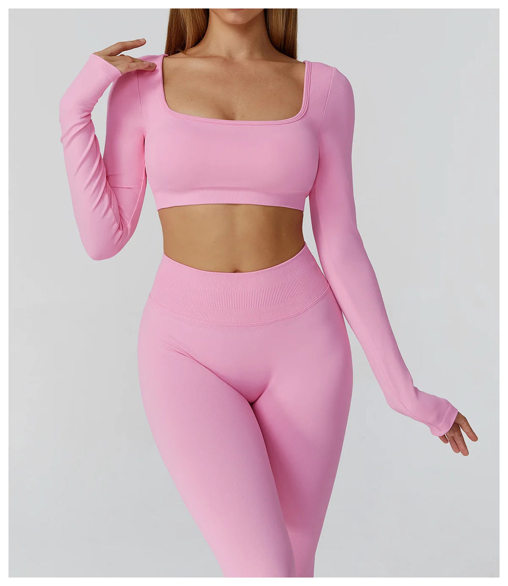Camiseta Esportiva Sem Costura Feminina – Nylon e Spandex, Secagem Rápida, S ao XL
