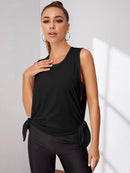 Regata Feminina cavada para treino de musculação e yoga