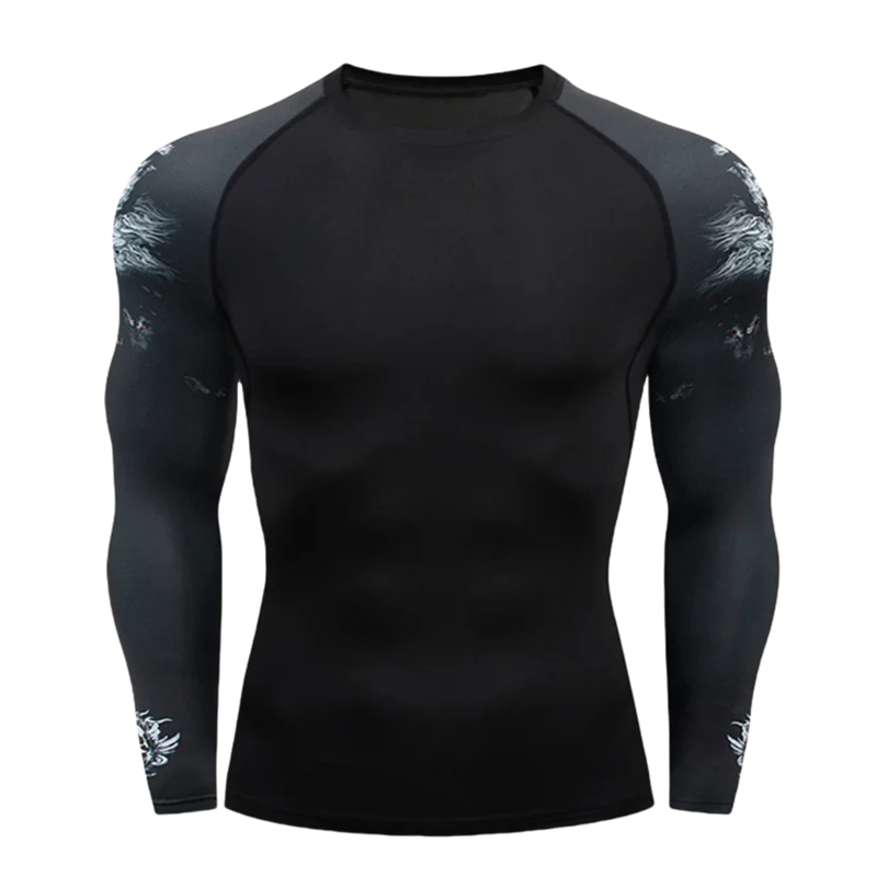 Camiseta Manga Longa de Compressão Esportiva – Poliéster, Gola Redonda, Unissex
