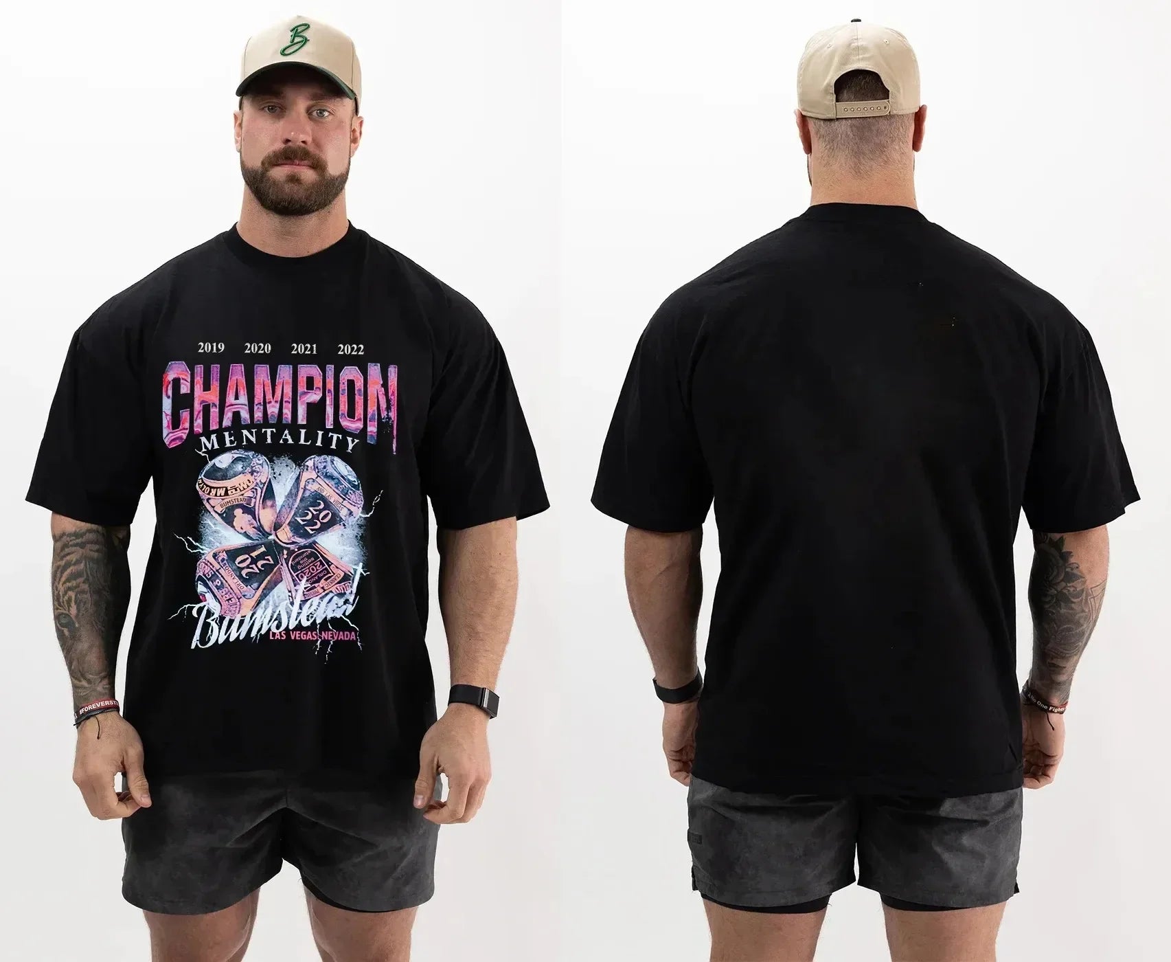 Camiseta Chris Bumstead Raw Oversized para Academia – Poliéster, M ao 5XL
