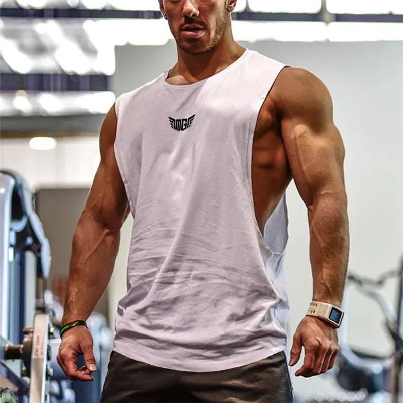 Regata de Algodão Masculina para Academia – 6 Cores, M ao XXL