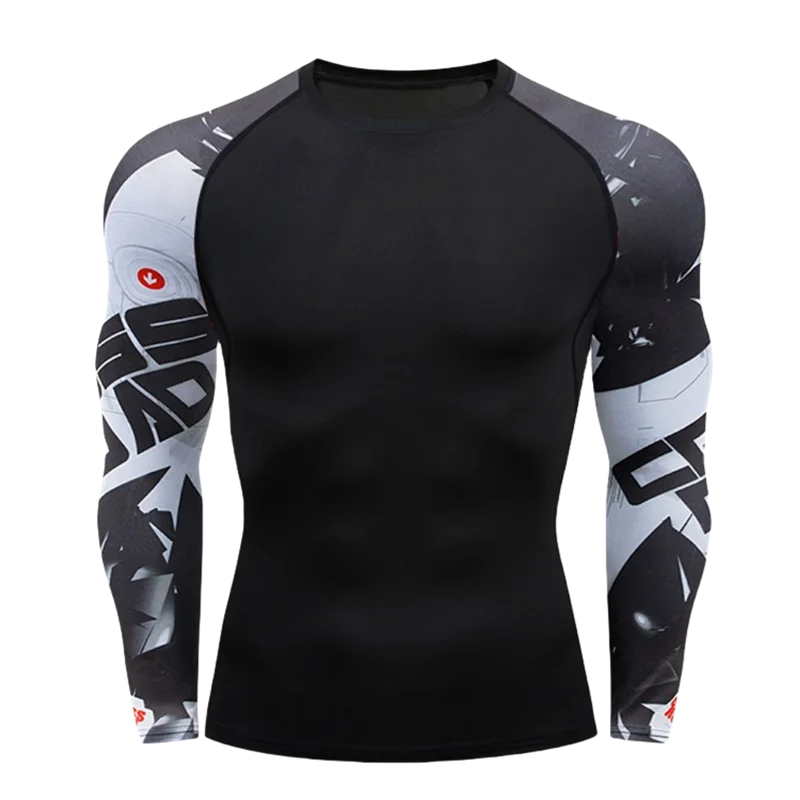 Camiseta Manga Longa de Compressão Esportiva – Poliéster, Gola Redonda, Unissex