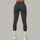 Top de manga curta Calças sem acolchoamento Cintura alta Calças que realçam os quadris - para atividades ao ar livre