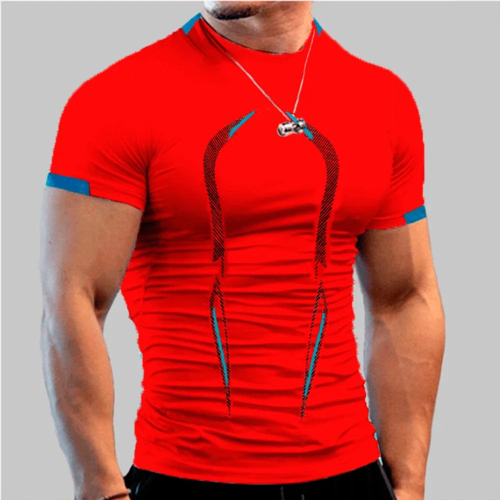 Camiseta Masculina Respirável para Academia e Corrida – Poliéster Dry Fit, M ao 5XL