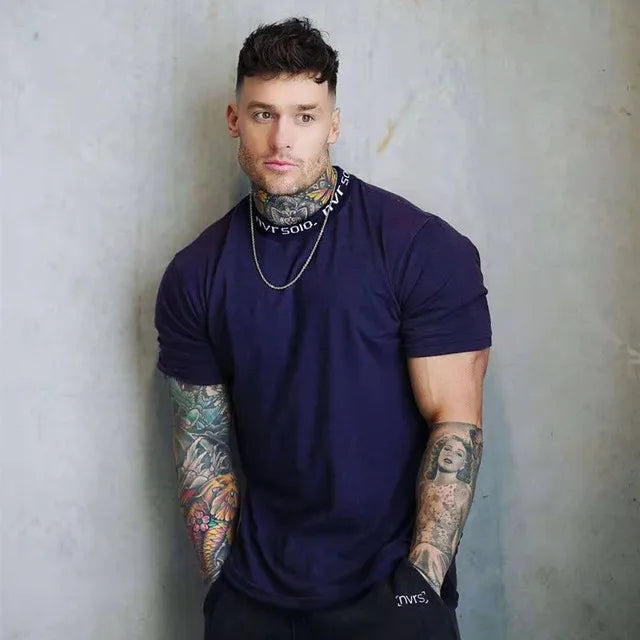 Camiseta Masculina Fitness Slim Fit – Algodão, Estampa, M ao XXXL