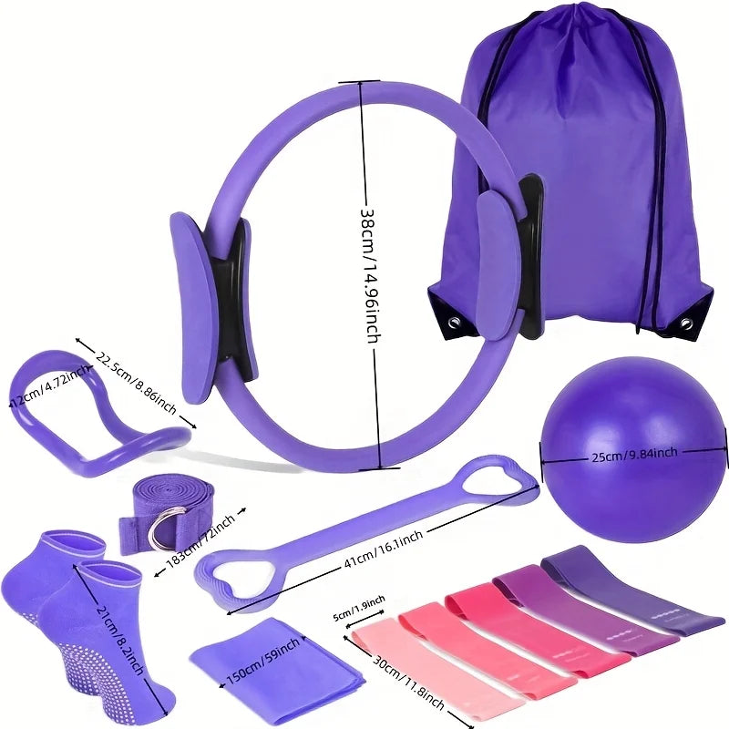 Conjunto de Ginástica e Yoga com 13 Peças – Kit Completo para Treino