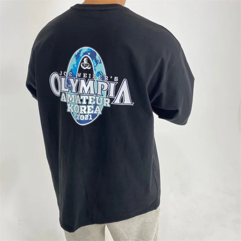Camiseta Oversized Mr. Olympia para Academia – Algodão, M ao XXXL