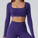 Camiseta esportiva sem costura para musculação feminina - secagem rápida