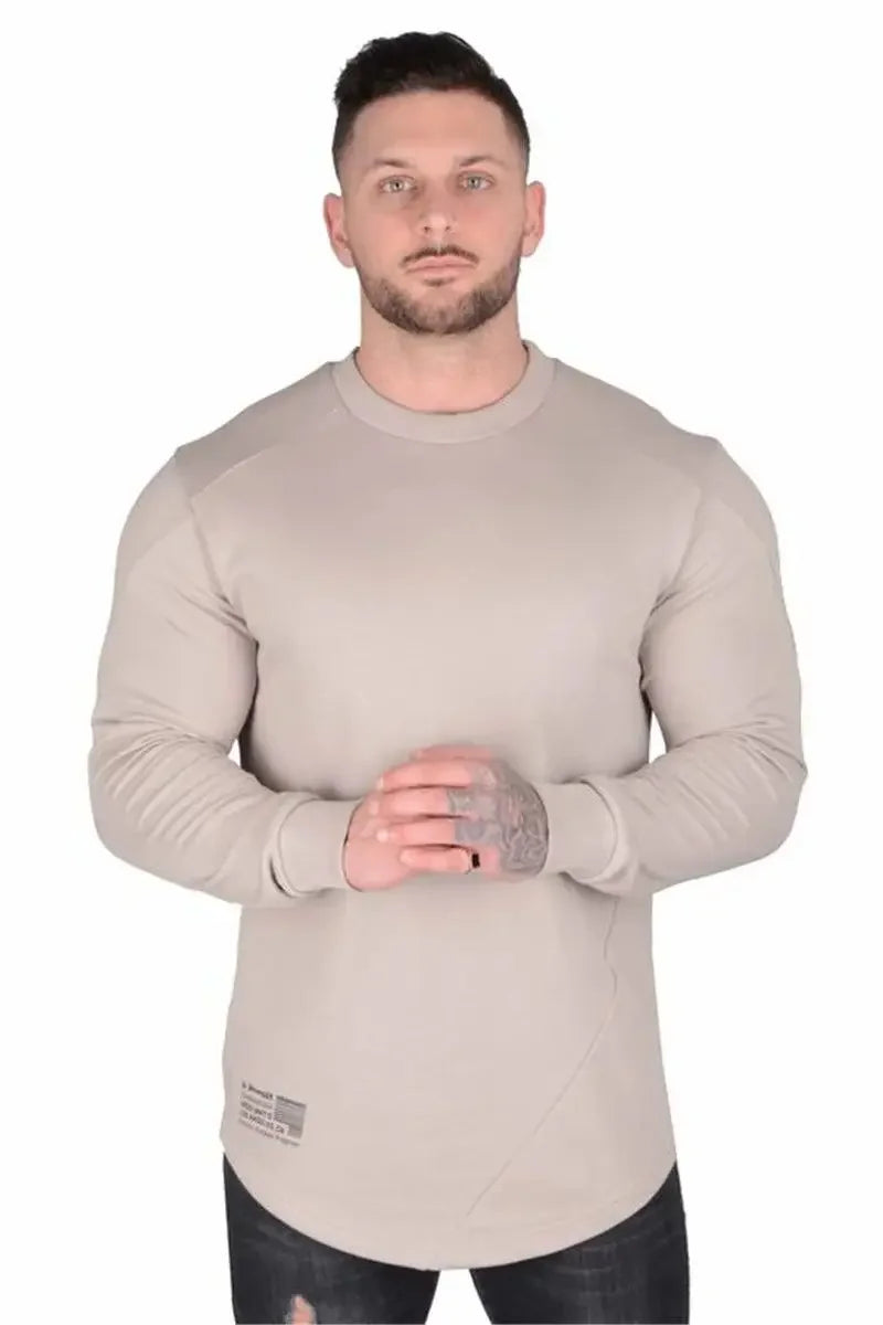 Camiseta Manga Longa para Treino e Musculação – Algodão e Poliéster, Respirável