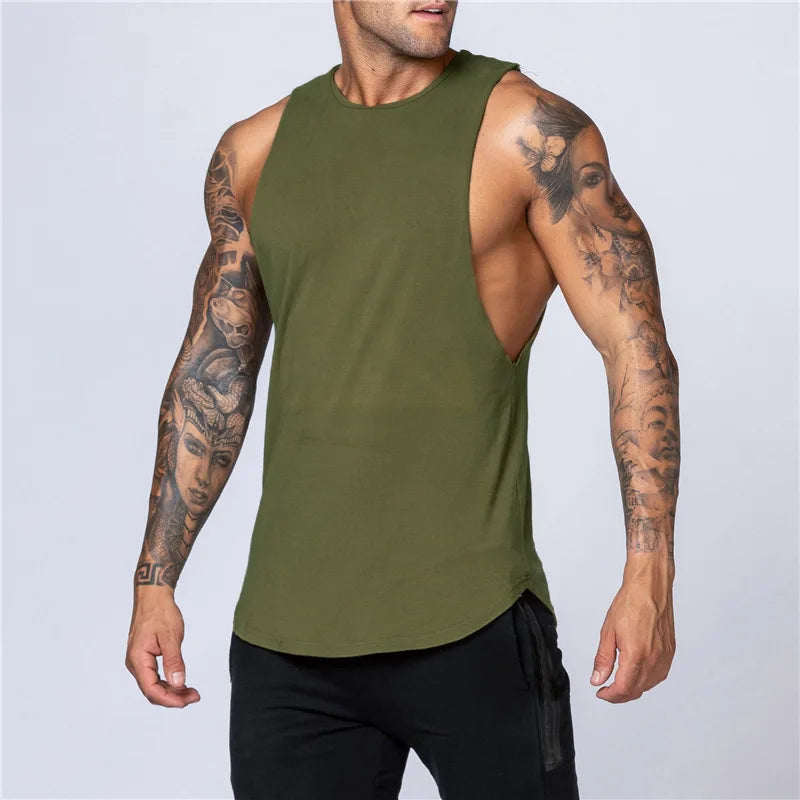 Regata de Algodão Cavada para Treino e Musculação – S ao XXXL