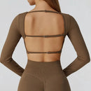 Camiseta esportiva sem costura para musculação feminina - secagem rápida