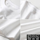 Camiseta de manga curta de algodão puro para academia com gola redonda