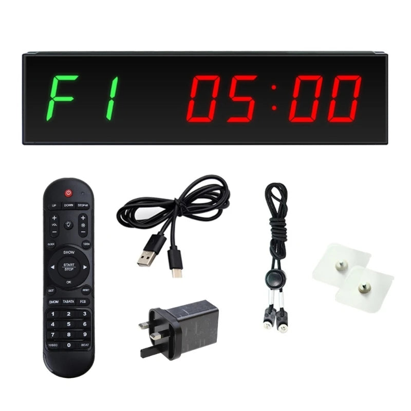 Relógio Timer para Academia – Liga de Alumínio, 29x7,5cm, Unissex