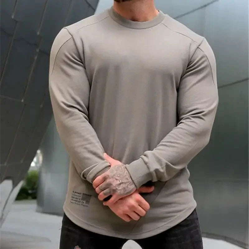 Camiseta Manga Longa para Treino e Musculação – Algodão e Poliéster, Respirável