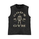 Regata masculina lavada para corrida e musculação - com alças, respirável, para academia, Oversized