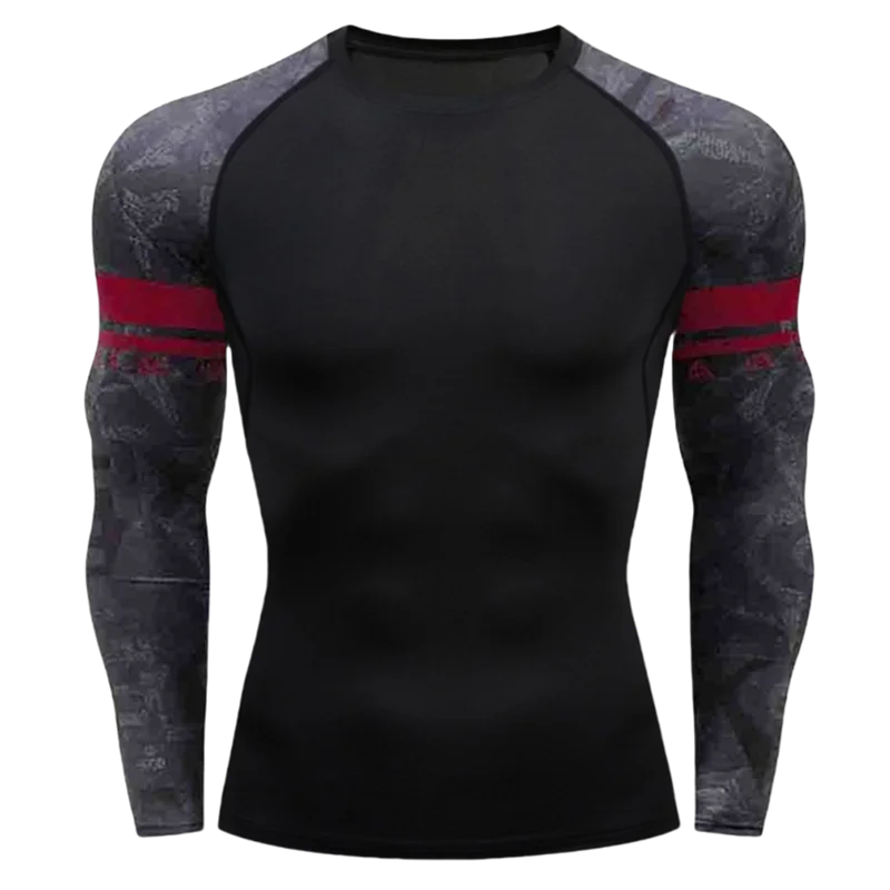 Camiseta Manga Longa de Compressão Esportiva – Poliéster, Gola Redonda, Unissex