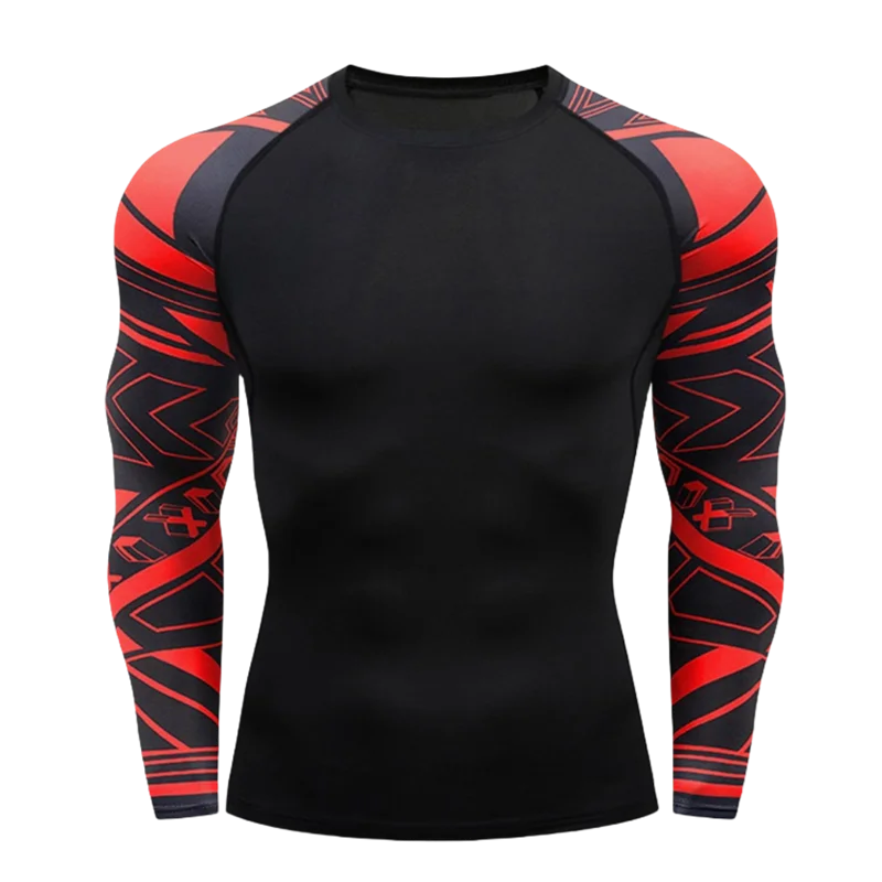 Camiseta Manga Longa de Compressão Esportiva – Poliéster, Gola Redonda, Unissex