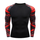 Camiseta masculina com gola redonda e mangas compridas para musculação de secagem rápida, compressão esportiva