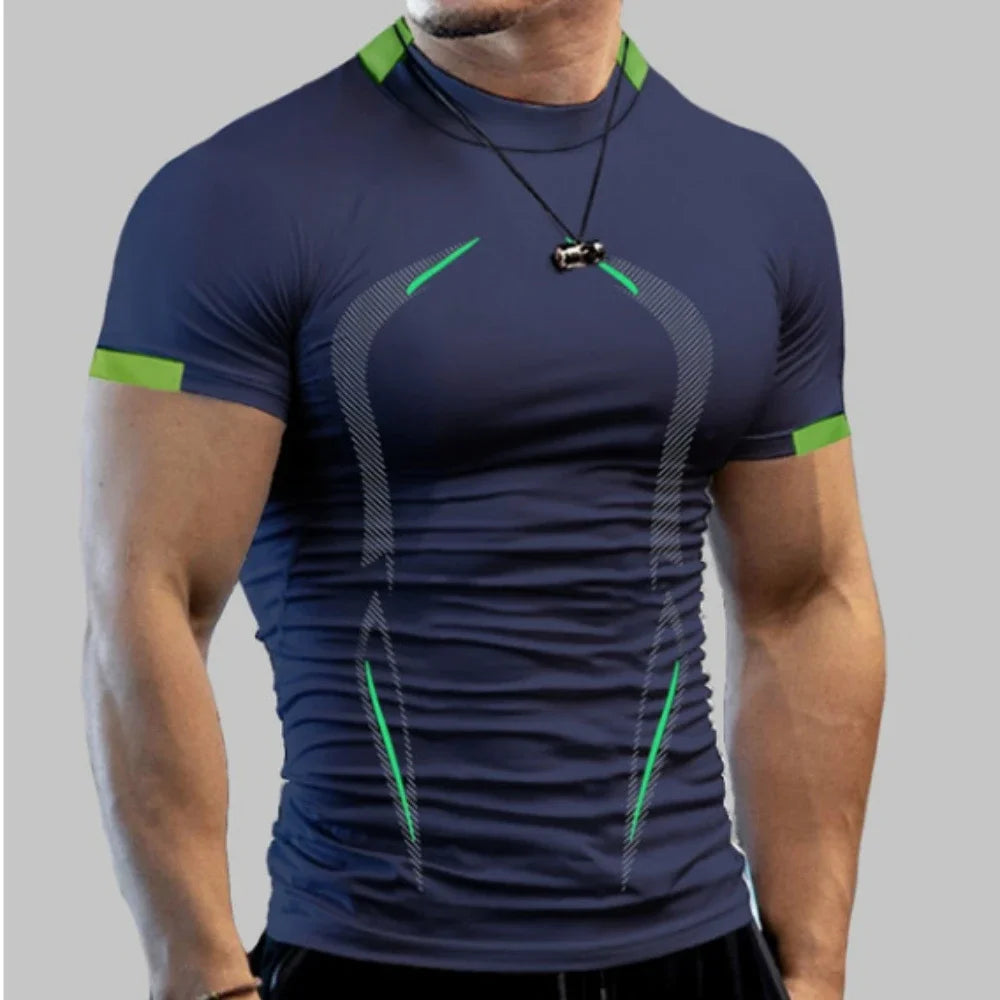 Camiseta Masculina Respirável para Academia e Corrida – Poliéster Dry Fit, M ao 5XL
