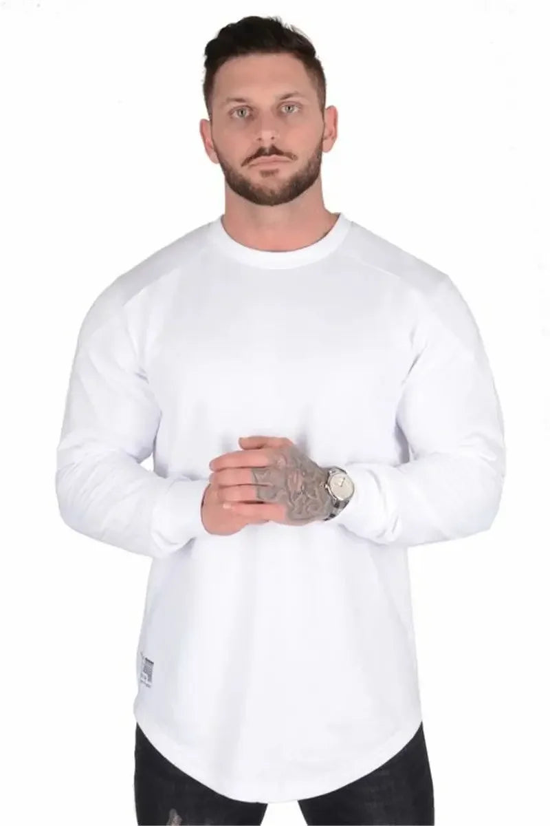 Camiseta Manga Longa para Treino e Musculação – Algodão e Poliéster, Respirável