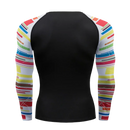 Camiseta masculina com gola redonda e mangas compridas para musculação de secagem rápida, compressão esportiva