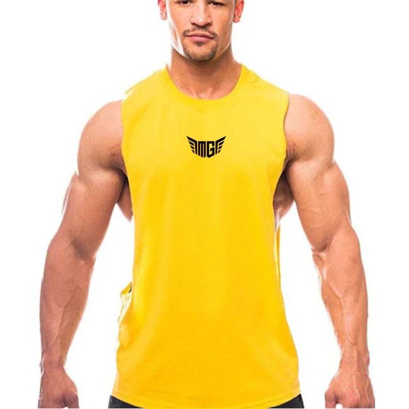 Regata de Algodão Masculina para Academia – 6 Cores, M ao XXL