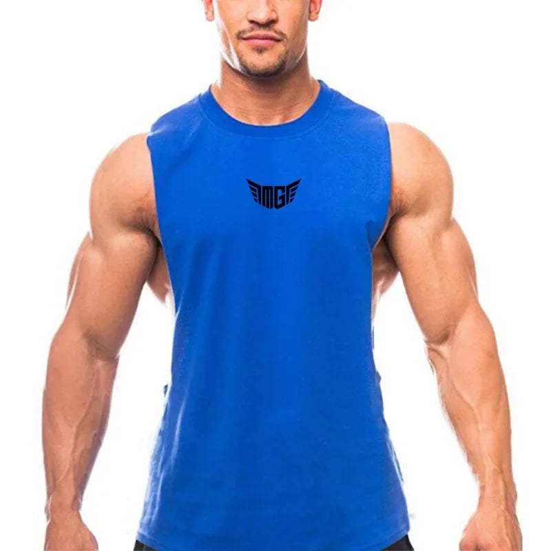 Regata de Algodão Masculina para Academia – 6 Cores, M ao XXL