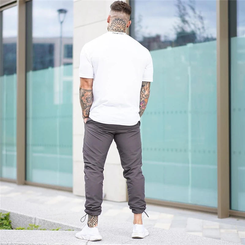 Camiseta Masculina Fitness Slim Fit – Algodão, Estampa, M ao XXXL